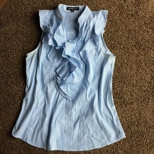 Blue and white stripe blouse